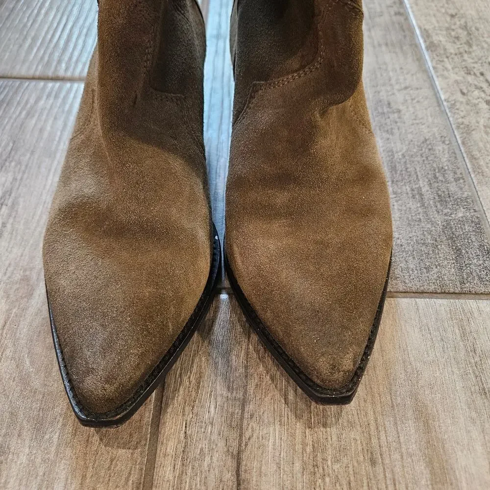 Isabel Marant Denvee Suede Knee High Boots Women EU 38 US 8 Taupe Western‎ - Picture 5 of 16